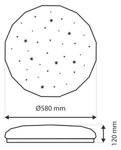 LED Stmívatelné stropní svítidlo INDUS LED/60W/230V 2700-6500K +dálkové ovládání