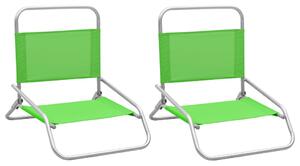 Skládací plážové židle 2 ks zelené textil