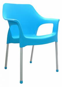 Mega Plast, plastová židle URBAN (AL nohy), 83,5 x 60 x 54 cm, stohovatelná, tyrkysová
