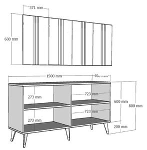 Konzolový stolek Pebine 1 (antracit + stříbrná). 1093438