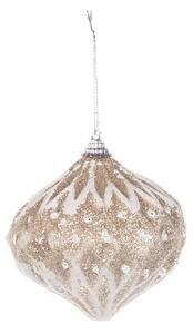 DECOLED Vánoční ozdoba, 10 cm, bílá, glitter