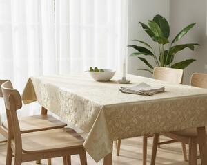 Luxusní ubrus PVC s textilním podkladem PEARL ZG-6262B, damaškový vzor, perlová, š.140cm (metráž)