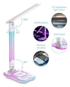 LED RGB Stmívatelná nabíjecí dotyková stolní lampa LED/7,5W/5V 2700-5300K bílá