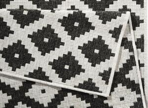 Kusový koberec Twin-Wendeteppiche 103124 schwarz creme 80x250 cm