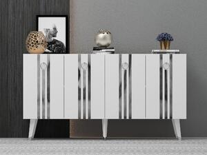Konzolový stolek Pometu (bílá + stříbrná). 1093456