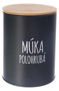 Dóza plech/bambus pr. 13 cm Múka polohrubá BLACK SK