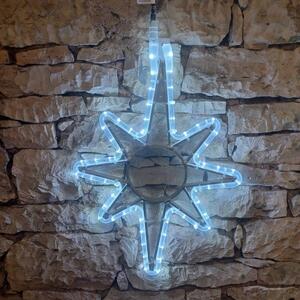 DECOLED LED světelná hvězda na VO, 39x51 cm, ledově bílá