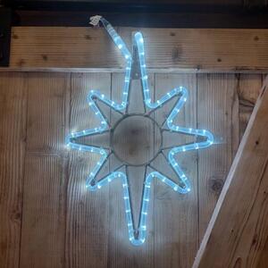 DECOLED LED světelná hvězda, závěsná, 39x51 cm, ledově bílá