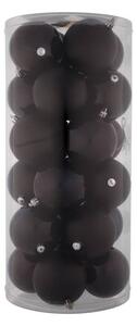 DECOLED Plastové koule, prům. 8 cm, černá, 12x matná, 12x lesklá