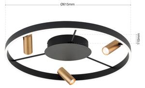 Orion DL 7-686/3-LED Stmívatelné strop. svítidlo BERLIN LED/50W/230V černá/zlatá