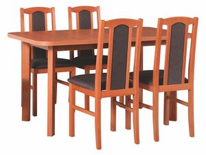 Nábytkáři ORFA MILENIUM 3 - jídelní set stůl+4 židle (Wenus 2P+ Boss 7) olše/látka č.6 (kat. znač.7) tmavě hnědá - kolekce 