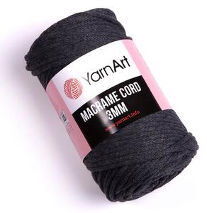 Pletací / háčkovací příze YarnArt MACRAME CORD 3mm 758 tmavě šedá, jednobarevná 250g/85m