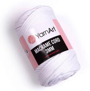 Pletací / háčkovací příze YarnArt MACRAME CORD 3mm 751 bílá, jednobarevná 250g/85m