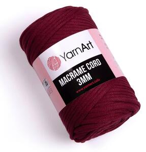 Pletací / háčkovací příze YarnArt MACRAME CORD 3mm 781 bordó, jednobarevná 250g/85m