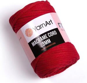 Pletací / háčkovací příze YarnArt MACRAME CORD 3mm 773 červená, jednobarevná 250g/85m