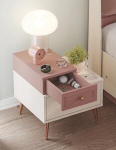 Noční stolek Beauty - béžová/růžová