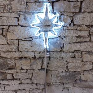 DECOLED LED světelná hvězda na vrchol stromu, 35 x 50 cm, ledově bílá
