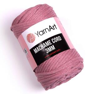 Pletací / háčkovací příze YarnArt MACRAME CORD 3mm 792 starorůžová, jednobarevná 250g/85m