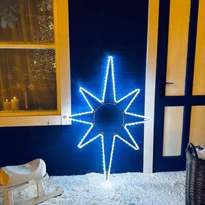 DECOLED LED světelná hvězda, závěsná, 82x125 cm, ledově bílá