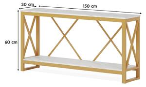 Konzolový stolek Tanubo (zlatá + bílá). 1093478