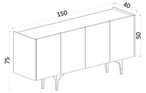 Konzolový stolek Kisonu 1 (bílá + zlatá). 1093480