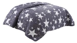 Bavlissimo Přehoz na postel prošívaný hvězdy šedá 200 x 240 cm