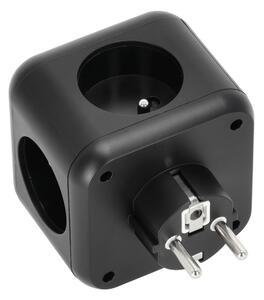 Rozbočovací zásuvka s vypínačem LINEA 3x230V + 4xUSB A/C černá
