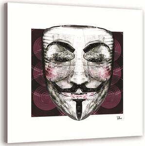 Obraz na plátně Maska Guye Fawkese - Rubiant Rozměry: 30 x 30 cm