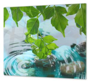 Ochranná deska listí odraz ve vodě - 52x60cm / S lepením na zeď