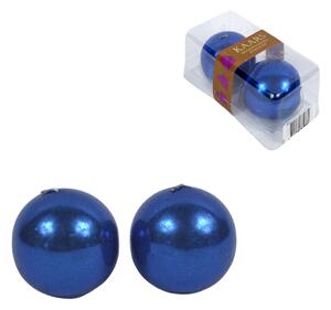 Sada 2 svíček koule CANDLE BALL BLUE 4,5 cm modrá