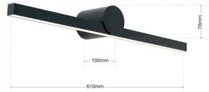 Orion Soff 3-584-LED Koup. osvětlení zrcadla BEAUTY LED/12W/230V 61cm IP54 černá