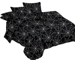 Bavlissimo 7-dílné povlečení pavučina bavlna/mikrovlákno černá 140x200 na dvě postele
