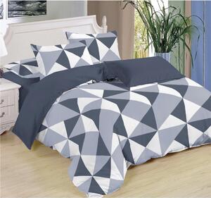 Bavlissimo 7-dílné povlečení trojúhelníky bavlna/mikrovlákno šedá 140x200 na dvě postele