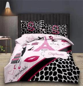 Bavlissimo 7-dílné povlečení Stephanie 3 D růžová 140x200 na dvě postele