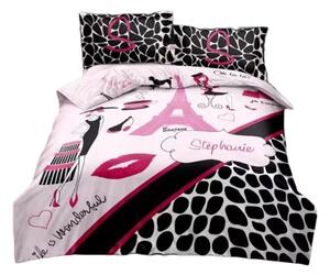 Bavlissimo 7-dílné povlečení Stephanie 3 D růžová 140x200 na dvě postele