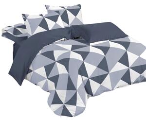 Bavlissimo 7-dílné povlečení trojúhelníky bavlna/mikrovlákno šedá 140x200 na dvě postele