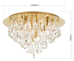 Orion DLU 2516/45-Křišťálové str. svítidlo CELESTE 6xG9/40W/230V pr. 45 cm zlatá