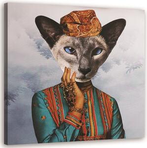 Obraz na plátně Kočka v šatech - Lili Chartrand Rozměry: 30 x 30 cm