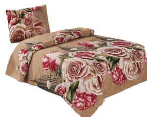 Bavlissimo 2-dílné povlečení růže bavlna/mikrovlákno béžová 140x200 na jednu postel