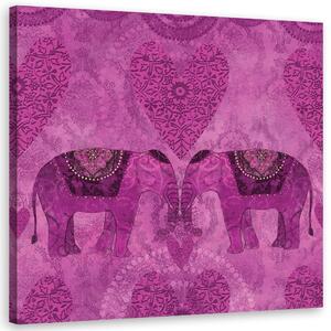 Obraz na plátně Dva růžoví sloni indičtí - Andrea Haase Rozměry: 30 x 30 cm