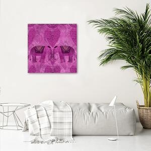 Obraz na plátně Dva růžoví sloni indičtí - Andrea Haase Rozměry: 30 x 30 cm