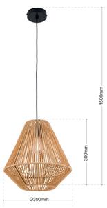 Orion HL 6-1812/1 - Lustr na lanku JUNGLE 1xE27/40W/230V pr. 31 cm konopí