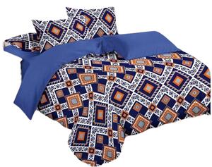 Bavlissimo 7-dílné povlečení Mexiko bavlna/mikrovlákno modrá oranžová 140x200 na dvě postele