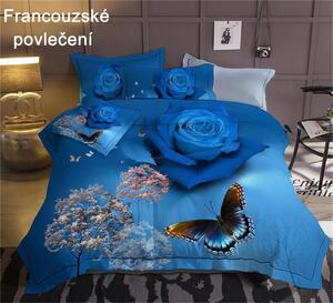 Bavlissimo 6-dílné povlečení růže modrá 200x220
