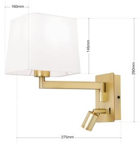 Orion WA 2-1469/1- LED Nástěnná lampa CARLTON 1xE27/40W/230V + LED/3W bílá/zlatá
