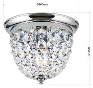 Orion DLU 1840/26-Křišťálové str. svítidlo PLAFOND 1xE27/40W/230V pr.26 cm chrom