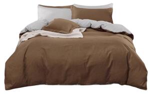 Bavlissimo 7-dílné povlečení bavlna/mikrovlákno hnědá šedá 140x200 na dvě postele
