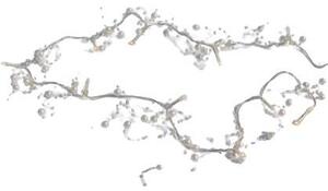 DECOLED LED světýlka na baterie, bílé perly, 1,3 m, teple bílá, 10 diod, čirý kabel, IP20 interiér, 2,× AA