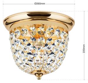 Orion DLU 1840/26-Křišťálové str. svítidlo PLAFOND 1xE27/40W/230V pr.26 cm zlatá