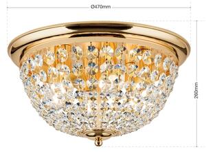 Orion DLU 1840/47-Křišťálové str. svítidlo PLAFOND 6xE27/40W/230V pr.47 cm zlatá
